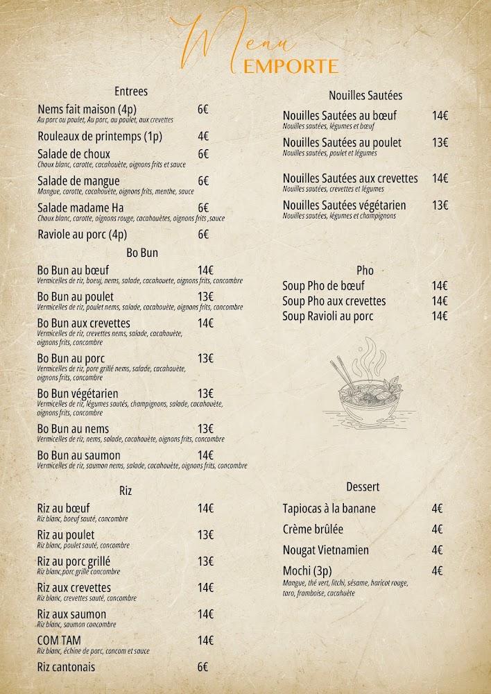 Madame Ha - Menu Image 1